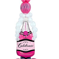 Birthday Pink Champagne Balloon Stand Up