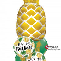Gold Pineapple Hawaiian Luau Tropical Birthday Balloons Bouquet