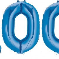 Jumbo Blue Number 100 Balloons with Helium Weights