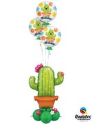 Fiesta Cactus Birthday Balloon Bouquet Stand Up with Helium Weight