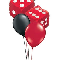 Casino Dice Balloon Bouquet with Helium and Weight