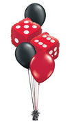 Casino Dice Balloon Bouquet with Helium and Weight