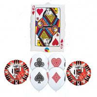 Casino Queen Ace Playing Cards Balloon Bouquet with Helium and Weight