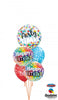 Birthday Party Time Rainbow Balloon Bouquet