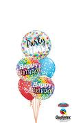 Birthday Party Time Rainbow Balloon Bouquet