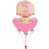 Cute Baby Girl Pink Hearts Balloons Bouquet