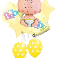 Welcome Baby Cute Yellow Balloons Bouquet