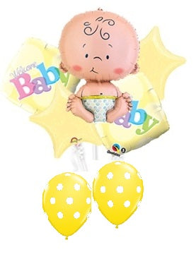Welcome Baby Cute Yellow Balloons Bouquet
