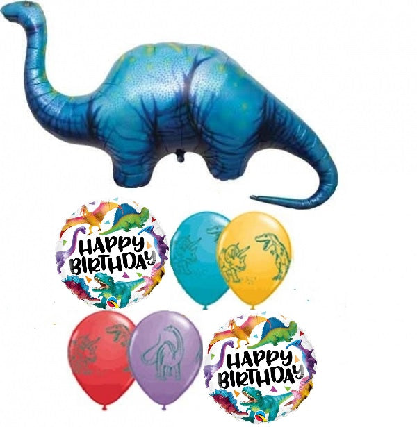 Dinosaur Apatosaurus Birthday Balloon Bouquet with Helium and Weight