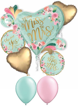 Wedding Miss to Mrs Heart Balloon Bouquet