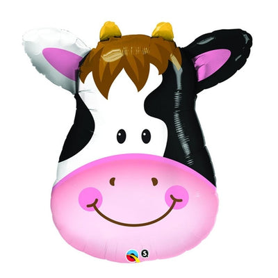 Farm Animal Cow Head Foil Balloons with Helium and Weight