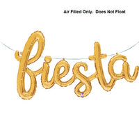 53 inch Script Phase Gold Fiesta Foil Balloon Letters AIR FILLED ONLY