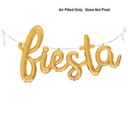 53 inch Script Phase Gold Fiesta Foil Balloon Letters AIR FILLED ONLY