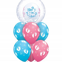 Baby Gender Reveal Bubble Balloons Bouquet