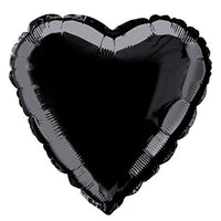18 inch Black Heart Foil Balloons with Helium