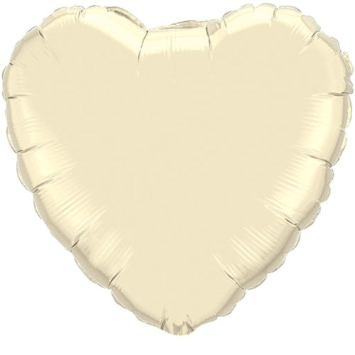 18 inch Ivory Heart Foil Balloons