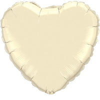 Jumbo Ivory Heart Shape Foil Balloons with Helium and Weight