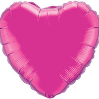 18 inch Magenta Hot Pink Heart Foil Balloons