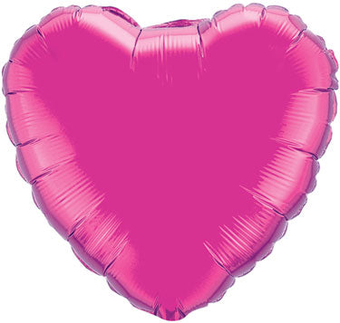 18 inch Magenta Hot Pink Heart Foil Balloons