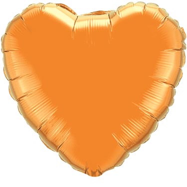 18 inch Orange Heart Foil Balloons