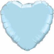 Jumbo Light Blue Heart Shape Foil Balloon with Helium and Weight