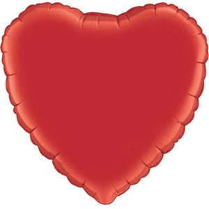 36 inch Jumbo Red Heart Shape Foil Balloons with Helium and Weight