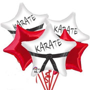 Karate Stars Birthday Balloon Bouquet with Helium and Weight