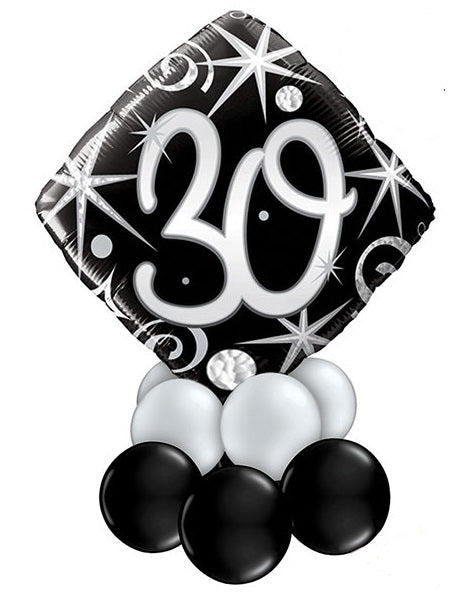30th Birthday Elegant Diamond Balloon Centerpiece