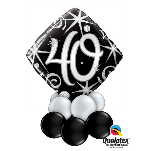 40th Elegant Birthday Balloon Centerpiece