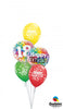 18th Birthday Rainbow Dots Balloon Bouquet with Helium and Weight