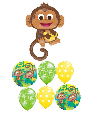 Jungle Animals Cute Monkey Birthday Balloon Bouquet
