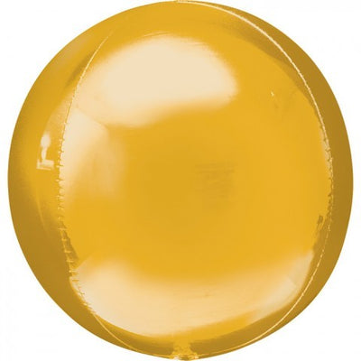 16 inch Gold Orbz Foil Balloons with Helium
