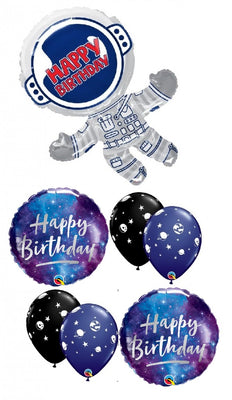Outer Space Astronaut Galaxy Birthday Balloons Bouquet