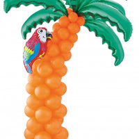 Tropical Hawaiian Luau Orange Green Palm Tree Balloon Column