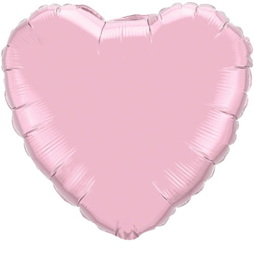 18 inch Pearl Pink Heart Foil Balloons with Helium Ribbon