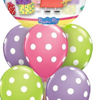 Peppa Pig and George Orbz Birthday Balloon Bouquet with Helium Weight