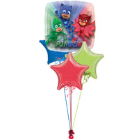 PJ Masks Stars Birthday Balloon Bouquet with Helium and Weight