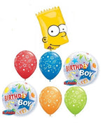 Bart Simpson Birthday Bubble Balloons Bouquet
