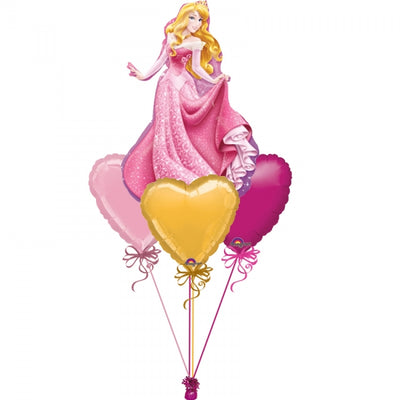 Disney Princess Sleeping Beauty Aurora Hearts Balloon Bouquet