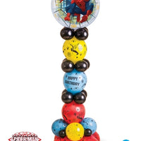 Spider Man Bubble Birthday Balloon Stand Up with Helium and Weight