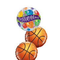 Basketball Congratulations Balloon Bouquet with Helium and Weight