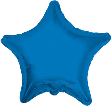 18 inch Blue Star Foil Balloon with Helium
