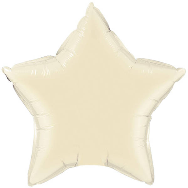 18 inch Ivory Star Foil Balloons includes Helium