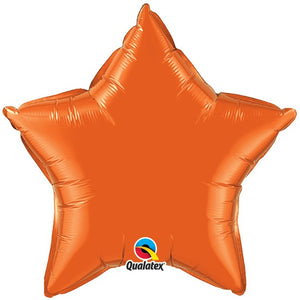 Orange Star Foil Balloon with Helium