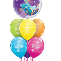 Jasmine Aladdin Bubble Birthday Balloon Bouquet with Helium and Weight