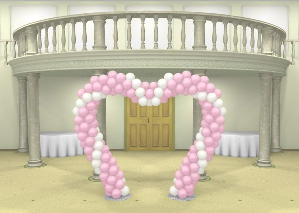 Wedding Spiral Heart Balloon Arch
