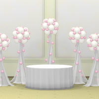Wedding Dots Cluster Balloon Column with Tulle