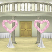 Wedding Solid Colour Heart Balloon Columns with Tulle