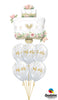 Wedding Cake Glitter Mr Mrs Balloon Bouquet with Helum Weight